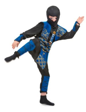 Gefährlicher Ninja Kinderkostüm Krieger schwarz-blau