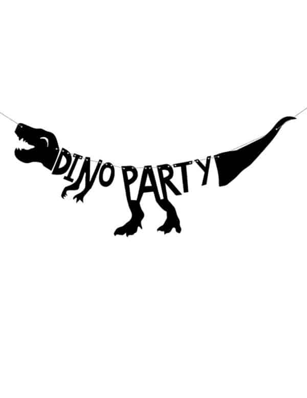 Dino-Deko Dino-Party Kindergeburtstagsdeko schwarz 90 x 20 cm