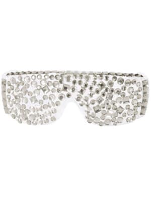 Disco Brille Diamanten weiss-silber