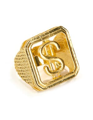 Dollar-Ring Gangster-Accessoire gold