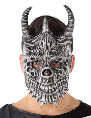 Drachen-Maske Halloween-Maske grau