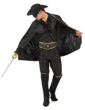 Düsteres Zorro Herrenkostüm schwarz