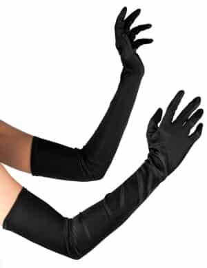 Edle Handschuhe Kostüm-Accessoire lang schwarz