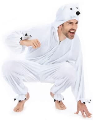 Eisbär Unisex-Kostüm Onesie weiss