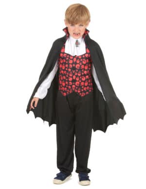 Eleganter Vampir Kinderkostüm Dracula schwarz-rot