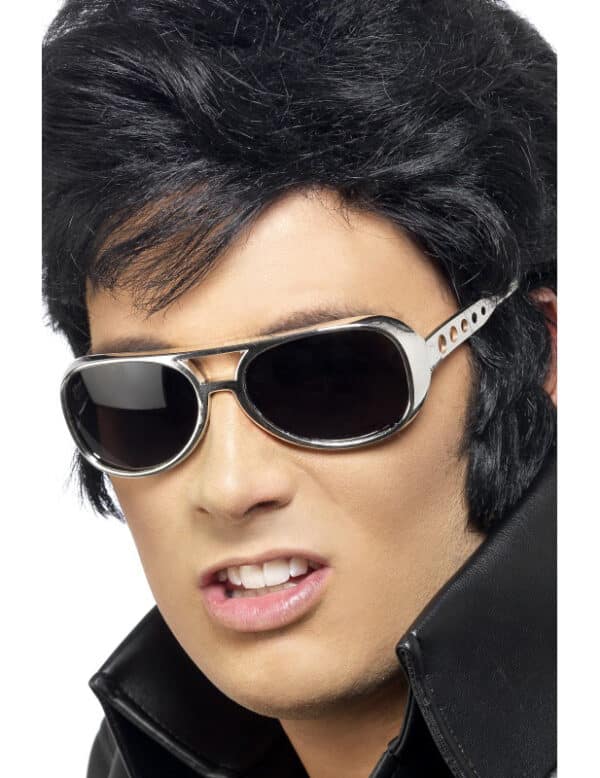 Elvis Brille Kostümzubehör Lizenzartikel silber