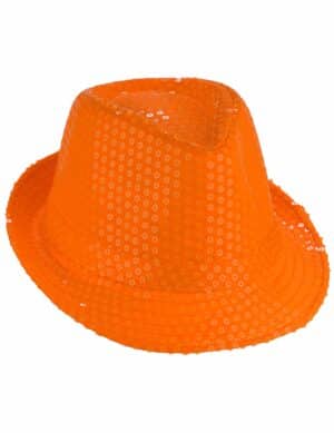 Erwachsenen Pailletten-Hut Accessoires orange