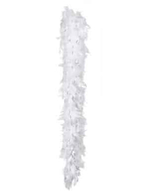 Federboa Karneval-Accessoire weiss-silber 180cm