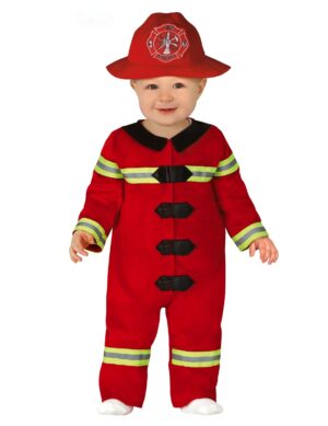 Feuerwehrmann-Kostüm für Babys und Kleinkinder Baby-Kostüm für Karneval rot-schwarz-gelb