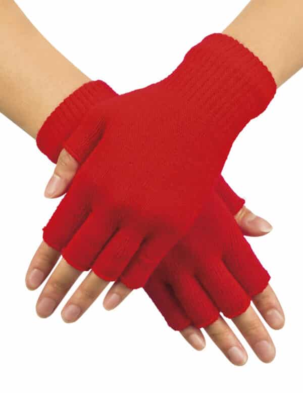 Fingerlose Armstulpen Handschuhe rot