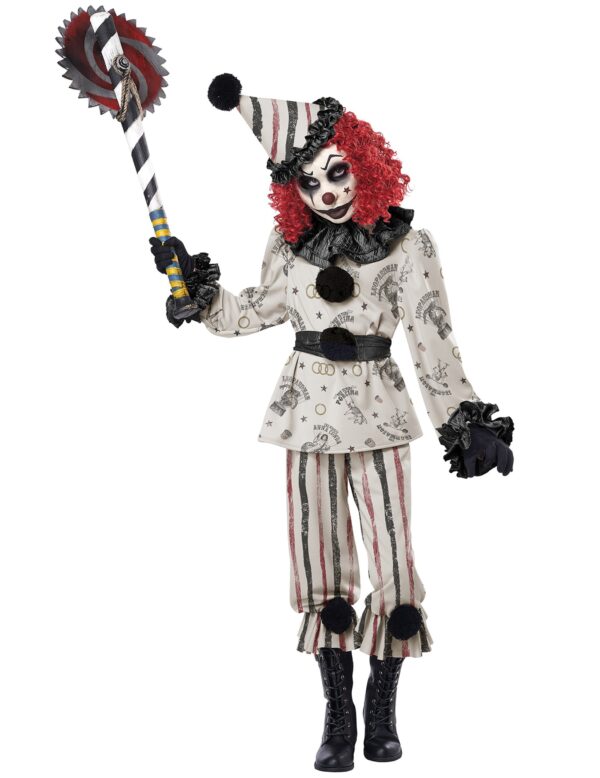 Finsteres Clown-Kostüm für Kinder Halloweenkostüm schwarz-weiss