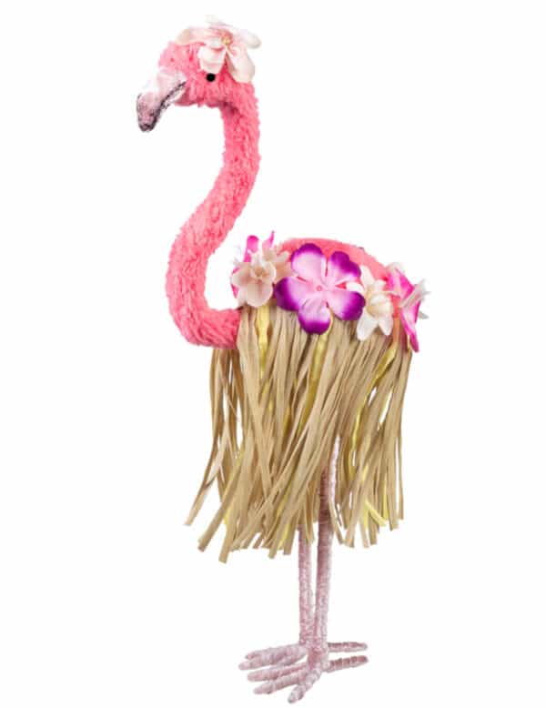 Flamingo-Dekofigur Partydeko Sommerparty rosa-braun 35x16 cm