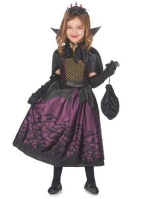 Fledermaus-Vampirin-Kostüm für Mädchen Halloweenkostüm schwarz-violett