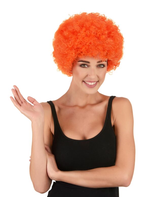 Flippige Clown Afroperücke orange