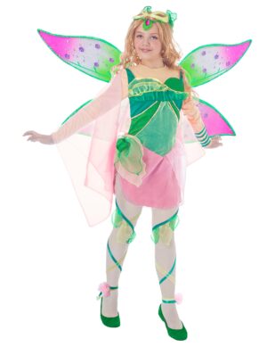 Flora-Mädchenkostüm Winx Club rosafarben-grün