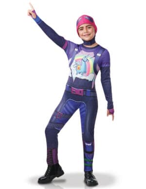 Fortnite Brite Bomber-Kostüm für Kinder Faschingskostüm violett-bunt