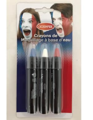 Frankreich-Schminkstifte Fussball Make-up blau-weiss-rot