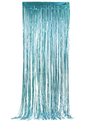 Fransen-Vorhang schimmernd Partydeko blau 90x250 cm