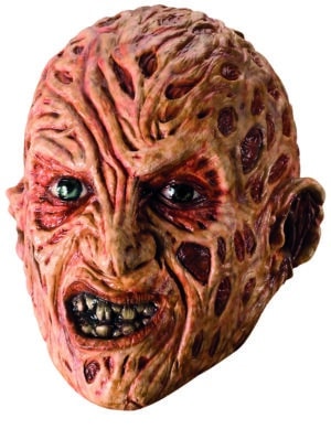 Freddy Krueger Halloween-Maske Lizenzartikel beige-rot