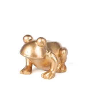 Frosch Raumdeko Harz gold 10 cm