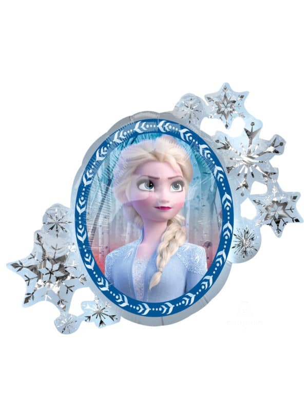 Frozen 2-Luftballon Anna und Elsa wendbar Partydeko weiss-blau 76x66 cm