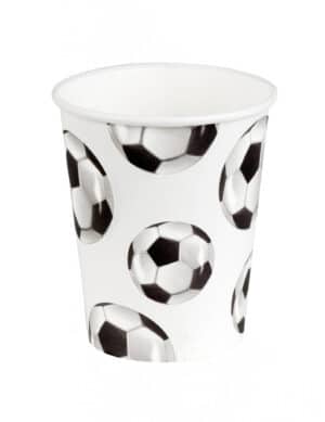 Fussball-Partybecher mit Ball-Motiv 6 Stück weiss-schwarz 250ml