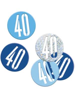 Geburtstags-Konfetti Jubiläumsdeko 40 Jahre blau-hellblau-silber 14g