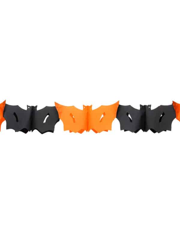 Girlande Halloween Fledermaus schwarz-orange 3 m lang