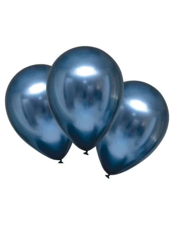 Glänzende Luftballons mit Satineffekt 6 Stück marineblau 28 cm