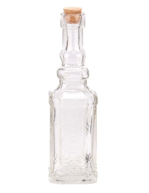 Glasflasche mit Korken transparent-beige