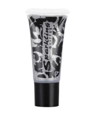 Glitzer-Gel Tube Make up silber 25 ml