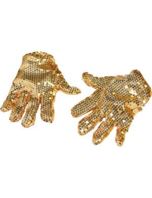 Glitzerhandschuhe pailetten kostümzubehör gold