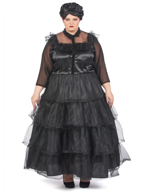 Gothic-Kleid für Damen Plus Size schwarz