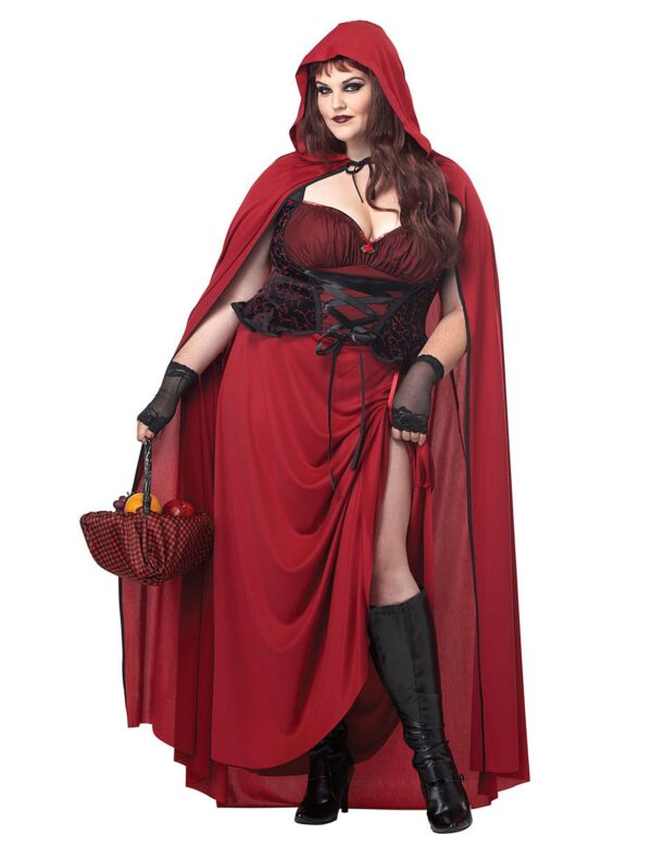 Gothic Rotkäppchen Halloween Damenkostüm XXL rot-schwarz