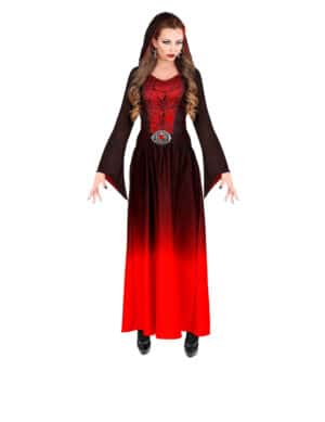 Gothic Vampirherrin Damenkostüm für Halloween schwarz-rot