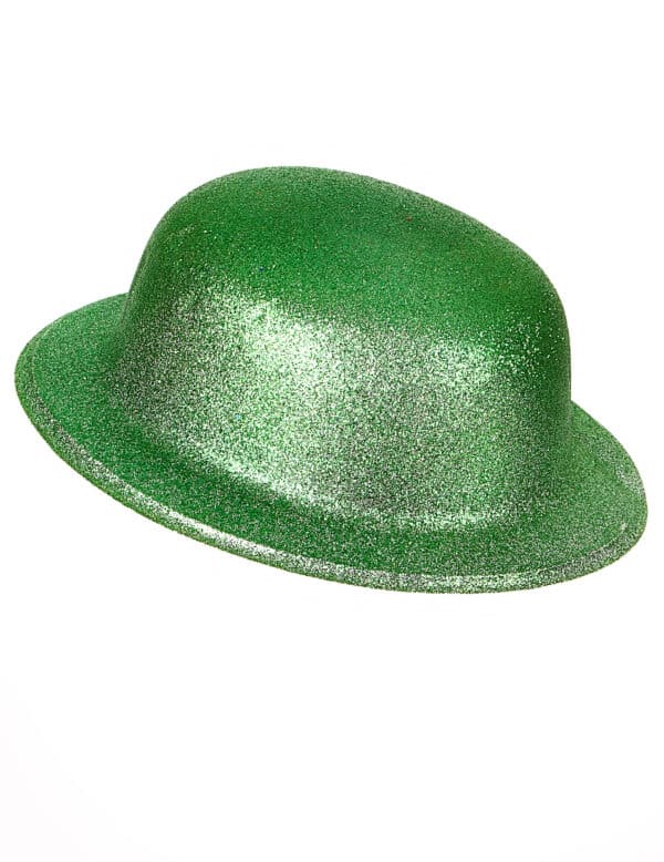 Grüner Glitzer-Hut Melone St. Patrick's Day grün-metallic 56 cm Kopfumfang