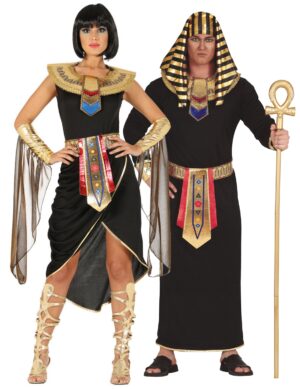 Ägypten-Partnerkostüm für Erwachsene Pharao und Cleopatra Fasching schwarz-gold