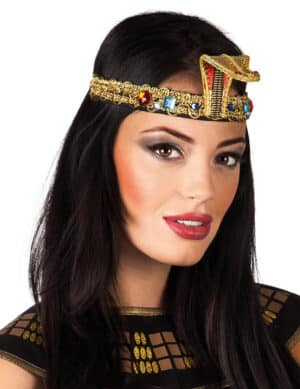 Ägyptische Pharaonin Cleopatra Stirnband mit Schlange Kostüm-Accessoire gold