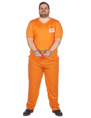 Häftlingskostüm für Herren Plus Size orange