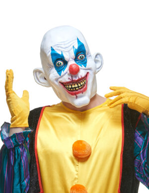 Halloween Clown Latex Maske lachend für Erwachsene bunt