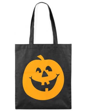 Halloween Kürbis-Bonbonsäckchen orange-schwarz 30x38cm