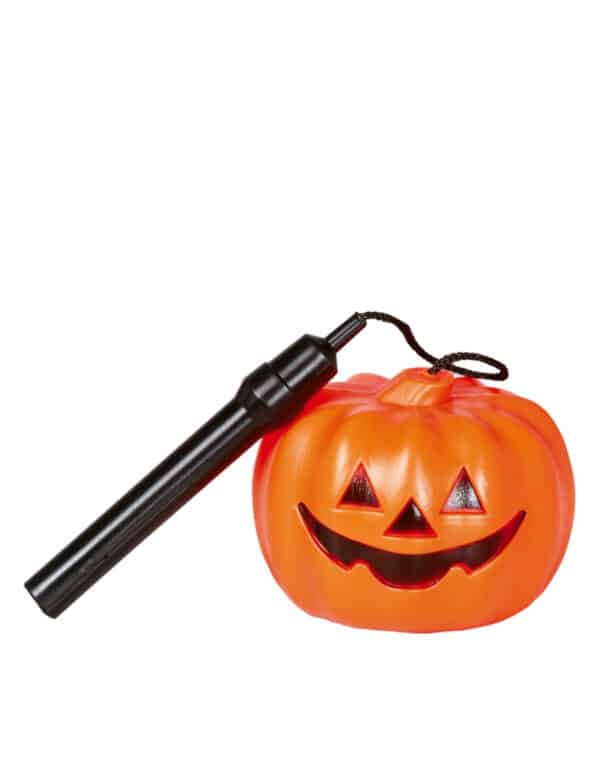 Halloween Kürbis Taschenlampe schwarz-orange 25 cm lang