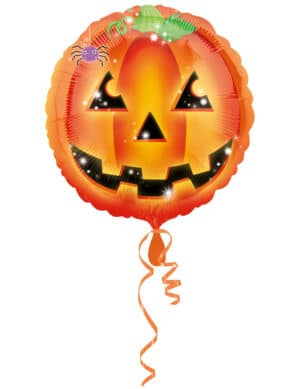 Halloween-Luftballon Funkelnder Kürbis für Kinder orange 43cm