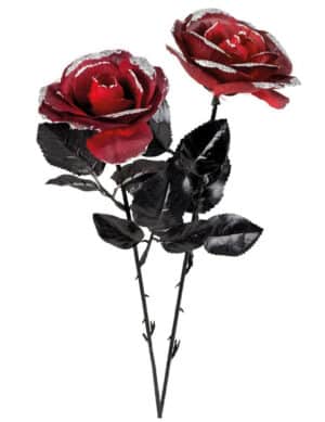 Halloween-Rose Gothic-Deko rot-schwarz 45 cm