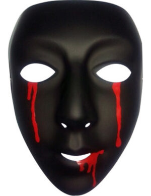 Halloween Theatermaske Damen blutend schwarz-rot