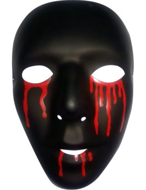 Halloween Theatermaske Herren blutend schwarz-rot