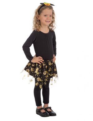 Halloween-Tutu für Kinder Halloween-Accessoire schwarz-gold