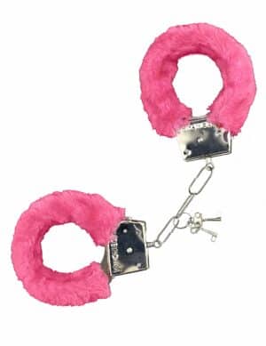 Handschellen Kostüm-Accessoire rosa-silber