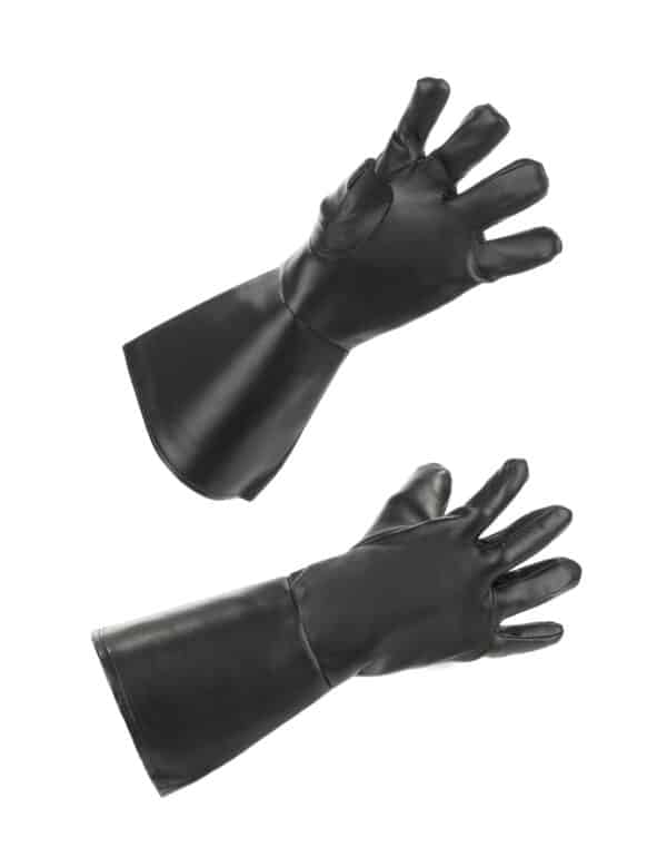 Handschuhe Leder-Optik lang schwarz