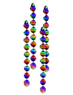 Hängedeko Spiralen 4 Stück bunt 60cm